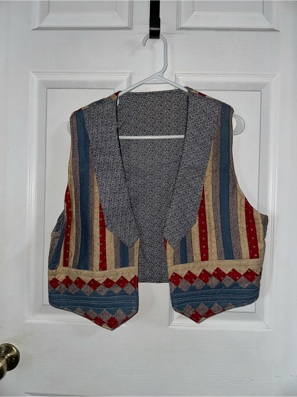 Vintage Handmade Quilted Like Vest (see Description For Size)